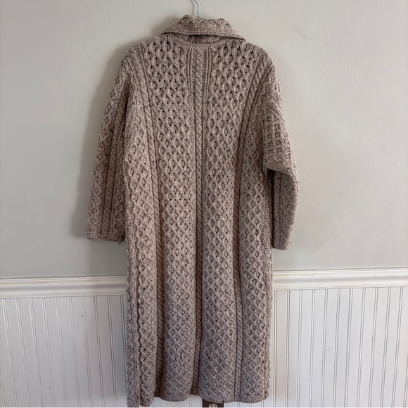 Carraig Donn 100% New Wool Long Cardigan Cottagecore Made in Ireland Size L - Picture 2 of 5